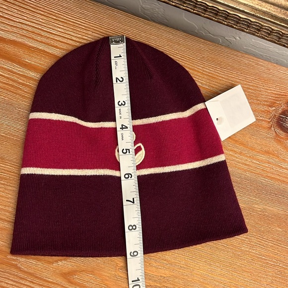ISABEL MARANT Camden Striped Logo Beanie - Burgundy - OS - Picture 7 of 11
